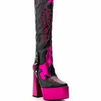 AZALEA WANG LILIANA CHUNKY WESTERN PLATFORM BOOT IN PINK -Sewing Down South shop azalea wang liliana chunky western platform boot in pink pink 3 3