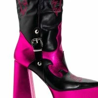 AZALEA WANG LILIANA CHUNKY WESTERN PLATFORM BOOT IN PINK -Sewing Down South shop azalea wang liliana chunky western platform boot in pink pink 5 5
