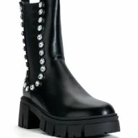 AZALEA WANG LINCOLN RHINESTONE FLATFORM CHELSEA BOOT IN BLACK -Sewing Down South shop azalea wang lincoln rhinestone flatform chelsea boot in black black 3 3