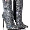 AZALEA WANG LIVELY RHINESTONE BOOTIE IN SILVER