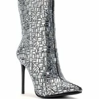 AZALEA WANG LIVELY RHINESTONE BOOTIE IN SILVER -Sewing Down South shop azalea wang lively rhinestone bootie in silver silver 3 3