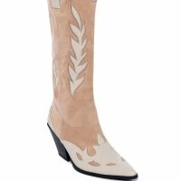AZALEA WANG LOVE AND LIGHT MID CALF CHUNKY WESTERN BOOT IN NUDE -Sewing Down South shop azalea wang love and light mid calf chunky western boot in nude nude 3 3 c1