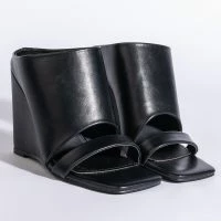 AZALEA WANG LOVE ME TENDER SQUARE TOE WEDGE SANDAL IN BLACK -Sewing Down South shop azalea wang love me tender square toe wedge sandal in black black 4 4