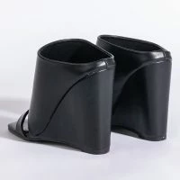 AZALEA WANG LOVE ME TENDER SQUARE TOE WEDGE SANDAL IN BLACK -Sewing Down South shop azalea wang love me tender square toe wedge sandal in black black 5 5