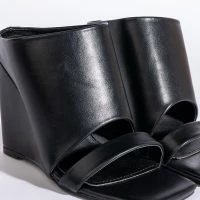 AZALEA WANG LOVE ME TENDER SQUARE TOE WEDGE SANDAL IN BLACK -Sewing Down South shop azalea wang love me tender square toe wedge sandal in black black 6 6