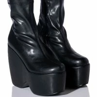 AZALEA WANG LOXLEY WEDGE BOOTIE IN BLACK