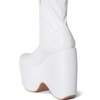 AZALEA WANG LOXLEY WEDGE BOOTIE IN WHITE -Sewing Down South shop azalea wang loxley wedge bootie in white white 4 4