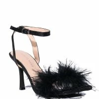 AZALEA WANG LUCINDA FEATHER SANDAL -Sewing Down South shop azalea wang lucinda feather sandal black 3 3