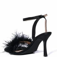 AZALEA WANG LUCINDA FEATHER SANDAL -Sewing Down South shop azalea wang lucinda feather sandal black 4 4
