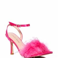 AZALEA WANG LUCINDA FEATHER SANDAL -Sewing Down South shop azalea wang lucinda feather sandal pink 3 3