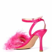 AZALEA WANG LUCINDA FEATHER SANDAL -Sewing Down South shop azalea wang lucinda feather sandal pink 4 4