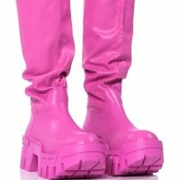 AZALEA WANG LYRICA FLATFORM BOOT IN PINK -Sewing Down South shop azalea wang lyrica flatform boot in pink pink 1 1 c1
