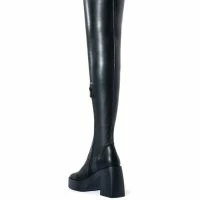 AZALEA WANG MADE FOR WALKING STRETCHY CHUNKY BOOT WITH 4 WAY STRETCH IN BLACK -Sewing Down South shop azalea wang made for walking stretchy chunky boot in black black 4 4