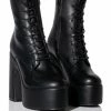 AZALEA WANG MAKE IT HAPPEN PU CHUNKY HEEL PLATFORM BOOTIE IN BLACK