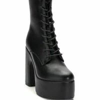 AZALEA WANG MAKE IT HAPPEN PU CHUNKY HEEL PLATFORM BOOTIE IN BLACK 7 AZALEA WANG MAKE IT HAPPEN PU CHUNKY HEEL PLATFORM BOOTIE IN BLACK -Sewing Down South shop azalea wang make it happen pu chunky heel platform bootie in black black 3 3 c1