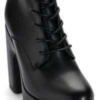 AZALEA WANG MAKE IT HAPPEN PU CHUNKY HEEL PLATFORM BOOTIE IN BLACK 9 AZALEA WANG MAKE IT HAPPEN PU CHUNKY HEEL PLATFORM BOOTIE IN BLACK -Sewing Down South shop azalea wang make it happen pu chunky heel platform bootie in black black 5 5 c1