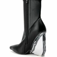 AZALEA WANG MAKE WAY CLEAR PVC WEDGE BOOTIE IN BLACK -Sewing Down South shop azalea wang make way clear pvc wedge bootie in black black 4 4