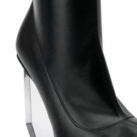 AZALEA WANG MAKE WAY CLEAR PVC WEDGE BOOTIE IN BLACK -Sewing Down South shop azalea wang make way clear pvc wedge bootie in black black 5 5