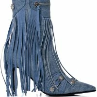 AZALEA WANG MARCELINA DENIM STILETTO BOOTIE