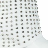 AZALEA WANG MARINA RHINESTONE STUDDED FOLD OVER WEDGE BOOTIE IN WHITE -Sewing Down South shop azalea wang marina rhinestone studded fold over wedge bootie in white white 5 5