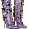 AZALEA WANG MARTINEZ EMBELLISHED BOOTIE IN PURPLE