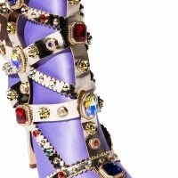 AZALEA WANG MARTINEZ EMBELLISHED BOOTIE IN PURPLE -Sewing Down South shop azalea wang martinez embellished bootie in purple purple 5 5