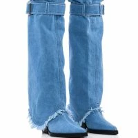 AZALEA WANG MATTY 2 IN 1 BOOT IN DENIM