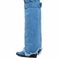 AZALEA WANG MATTY 2 IN 1 BOOT IN DENIM -Sewing Down South shop azalea wang matty 2 in 1 boot in denim denim 6 6