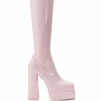 AZALEA WANG MAXINE CHUNKY PLATFORM BOOT WITH 4 WAY STRETCH IN PINK
