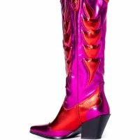AZALEA WANG MAZIE CHUNKY WESTERN BOOT IN PINK -Sewing Down South shop azalea wang mazie chunky western boot in pink pink 4 4