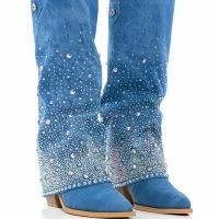 AZALEA WANG MELLOW WESTERN DENIM BOOT