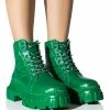 AZALEA WANG MERCEDES PUFFER FLATFORM BOOT IN GREEN