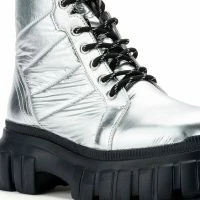AZALEA WANG MERCEDES PUFFER FLATFORM BOOT IN SILVER -Sewing Down South shop azalea wang mercedes puffer flatform boot in silver silver 7 7