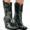 AZALEA WANG MERRIL SEQUIN WESTERN BOOTIE IN BLACK