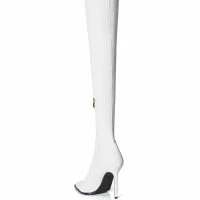 AZALEA WANG MILEY THIGH HIGH STILETTO BOOT WITH 4 WAY STRETCH IN WHITE -Sewing Down South shop azalea wang miley thigh high stiletto boot with 4 way stretch in white white 4 4 c1