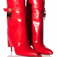 AZALEA WANG MINE FOLD OVER STILETTO BOOTIE IN RED -Sewing Down South shop azalea wang mine fold over stiletto bootie in red red 1 1