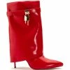 AZALEA WANG MINE FOLD OVER STILETTO BOOTIE IN RED