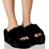 AZALEA WANG MINNA FAUX FUR MULE IN BLACK