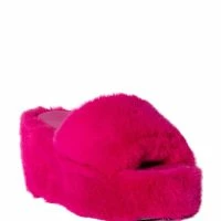 AZALEA WANG MINNA FAUX FUR MULE IN PINK -Sewing Down South shop azalea wang minna faux fur mule in pink pink 3 3