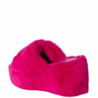 AZALEA WANG MINNA FAUX FUR MULE IN PINK -Sewing Down South shop azalea wang minna faux fur mule in pink pink 4 4