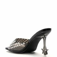 AZALEA WANG MINNIE STAR HEEL EMBELLISHED MULE IN BLACK -Sewing Down South shop azalea wang minnie star heel embellished mule in black black 4 4