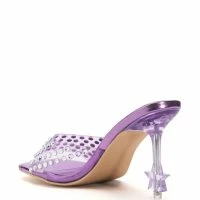 AZALEA WANG MINNIE STAR HEEL EMBELLISHED MULE IN PURPLE -Sewing Down South shop azalea wang minnie star heel embellished mule in purple purple 4 4