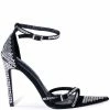 AZALEA WANG MIRIN EMBELLISHED CHUNKY STRAP SANDAL IN BLACK