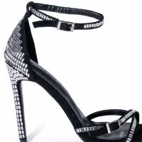 AZALEA WANG MIRIN EMBELLISHED CHUNKY STRAP SANDAL IN BLACK -Sewing Down South shop azalea wang mirin embellished chunky strap sandal in black black 5 5