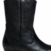 AZALEA WANG GENUINE LEATHER MOCO BLACK WESTERN BOOT -Sewing Down South shop azalea wang moco black western boot black 5 5