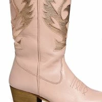 AZALEA WANG GENUINE LEATHER MOCO NUDE WESTERN BOOT -Sewing Down South shop azalea wang moco nude western boot brown 5 5