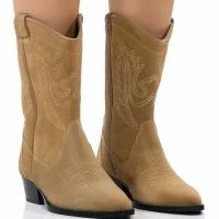 AZALEA WANG GENUINE LEATHER MOCO TAN WESTERN BOOT