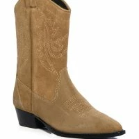 AZALEA WANG GENUINE LEATHER MOCO TAN WESTERN BOOT -Sewing Down South shop azalea wang moco tan western boot brown 3 3