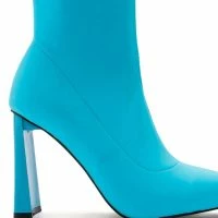 AZALEA WANG MOSCATO NEOPRENE BOOTIE IN BLUE -Sewing Down South shop azalea wang moscato neoprene bootie in blue blue 5 5