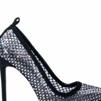 AZALEA WANG MOST FAMOUS MESH EMBELLISHED PUMP IN BLACK -Sewing Down South shop azalea wang most famous mesh embellished pump in black black 5 5